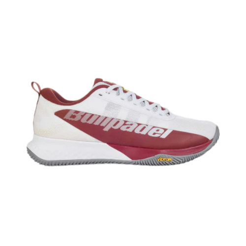 CHAUSSURES DE PADEL HOMME BULLPADEL XPLO VIBRAM 25I BLANC / ROUGE BORDEAUX